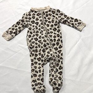 Mulberry Tan and Brown Leopard Kids Footie (Bamboo)